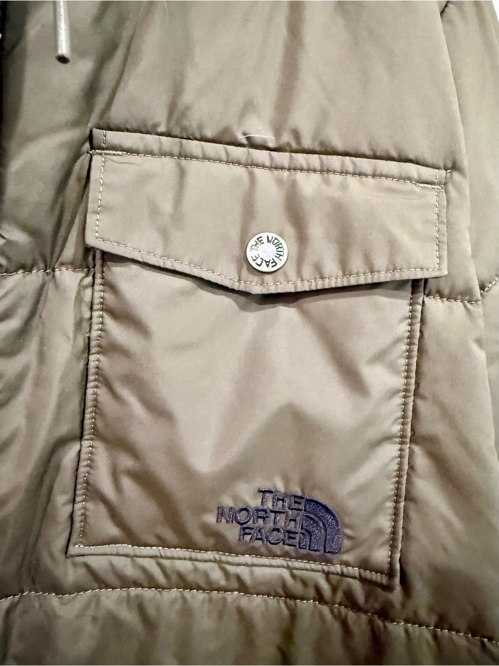North Face Meeks Quilted Hooded Jacket Mens Large Army Green - Picture 4 of 6